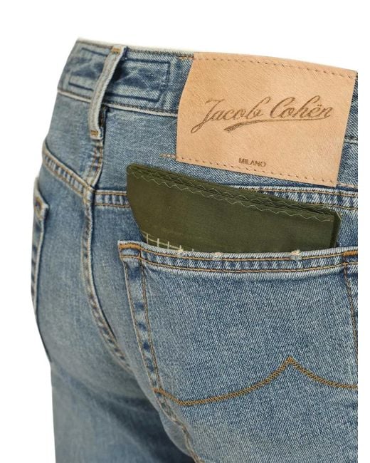 Jacob Cohen Blue Logo-Patch Jeans for men