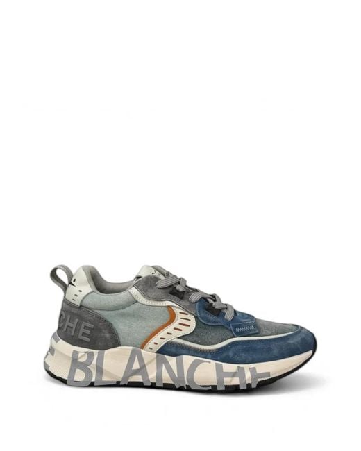 Voile Blanche Blue Logo-Print Sneakers for men
