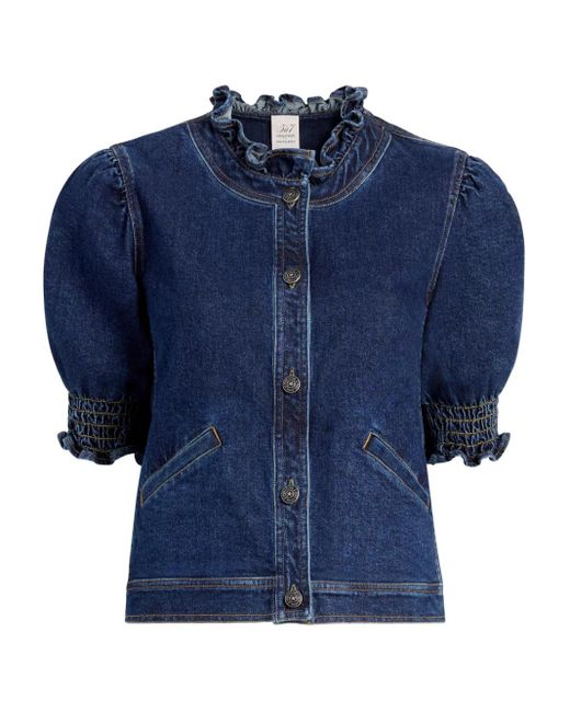 Chaqueta vaquera con volantes Cinq À Sept de color Blue