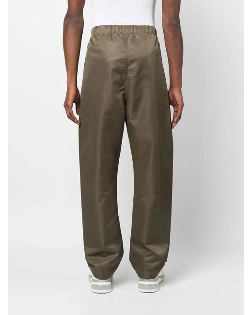 Fear Of God Green Satin-Finish Drawstring Waist Trousers for men