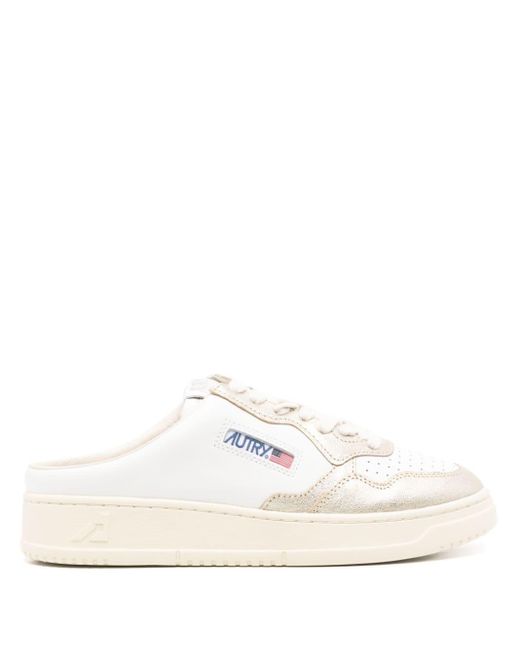 Autry White Mule Low Leather Sneakers