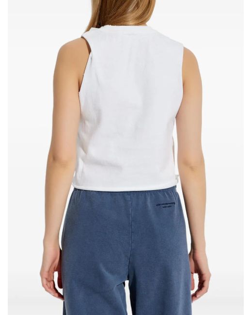 Alexander Wang White Graphic Twisted Muscle Tank