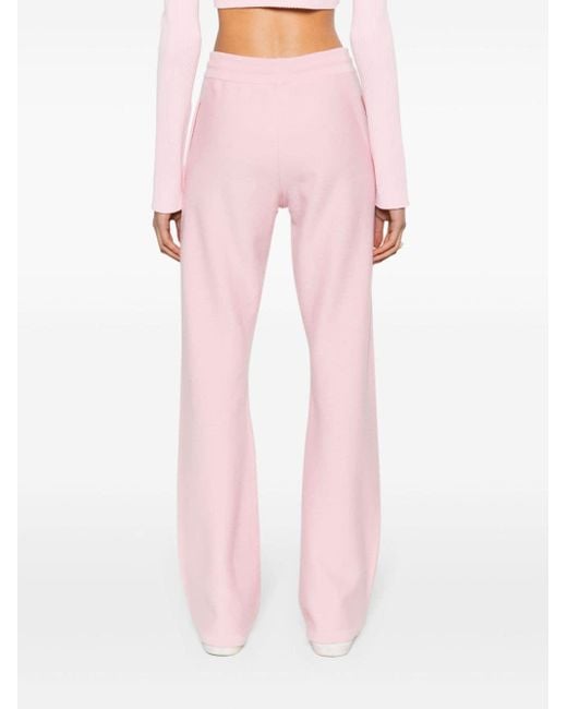 Versace Pink Medusa Ribbed-knit Flared Trousers