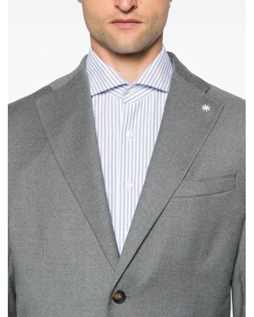 Manuel Ritz Brooch Detail Blazer in Grey for Men Lyst UK