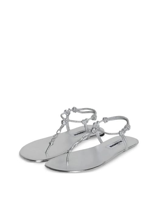 Jil Sander White Knot-Strap Flat Sandals