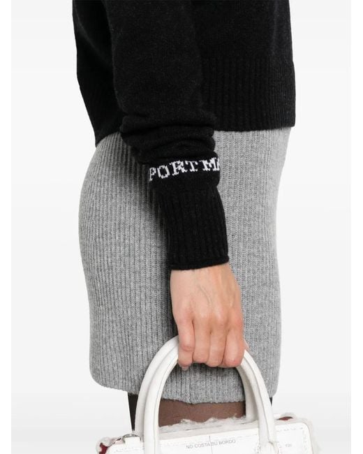 Sportmax Black Wool Crewneck Sweater