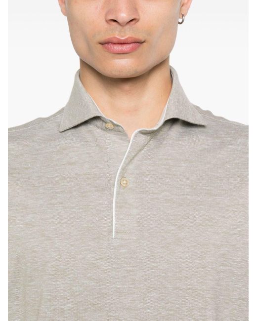 Boggi White Mélange-effect Polo Shirt for men