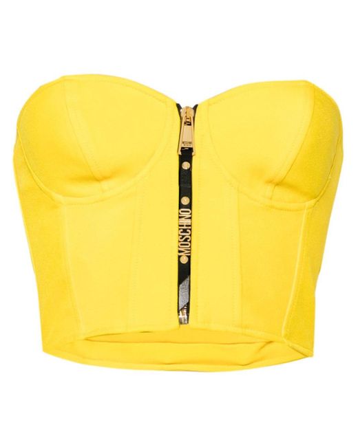 Moschino Yellow Strapless Cady Bustier