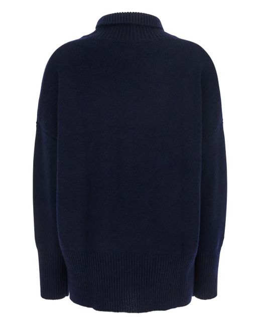 Lisa Yang Blue Roll-Neck Cashmere Sweater