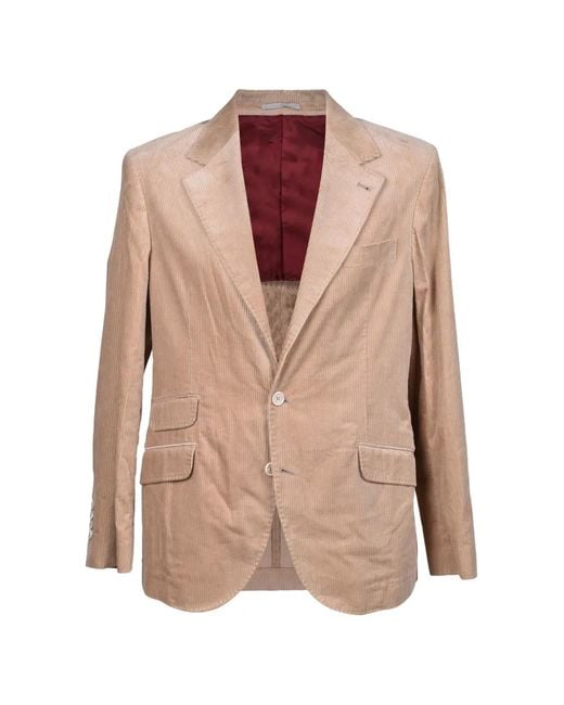 Brunello Cucinelli Pink Corduroy Blazer for men