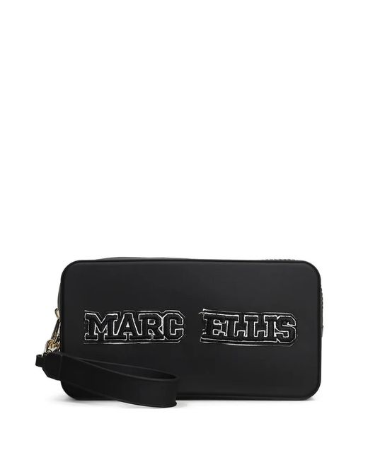 Marc Ellis Black Flat Sponge Clutch Mit Logo-Patch