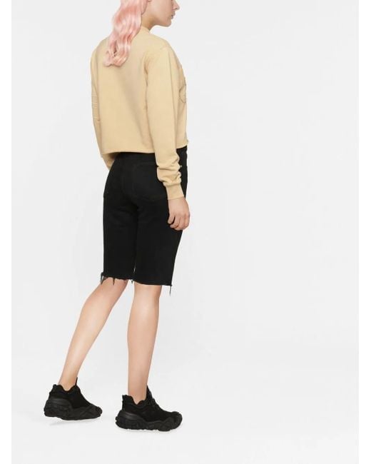 Gcds Natural Logo Print Cropped Sweatshirt