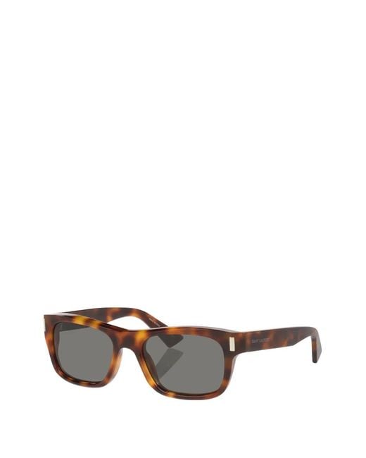 Saint Laurent Gray Sl83 Rectangle-Frame Sunglasses