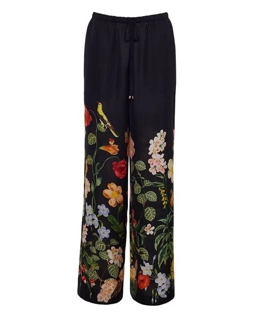 Cara Cara Black Girona Floral-Print Trousers