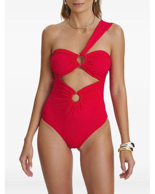 SOFIA ERHAN Red One-Shoulder Swimsuit