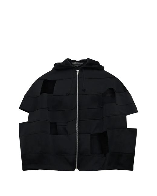 Comme des Garçons Black Cropped Grid Cut-Out Jacket for men