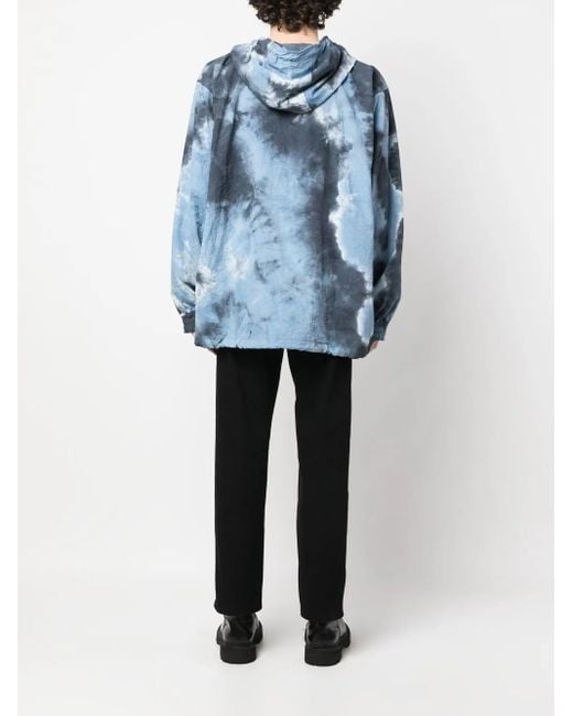 Children of the discordance Blue Tie-Dye Print Hooded Jacket for men