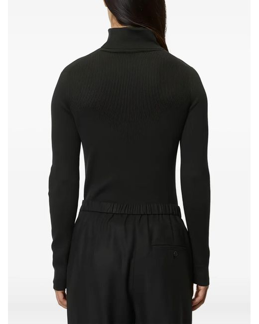 Marc O' Polo Black Ribbed Turtleneck Top
