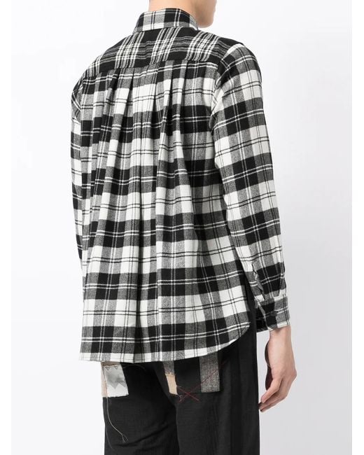 Fumito Ganryu Gray Pleated Flannel Shirt for men