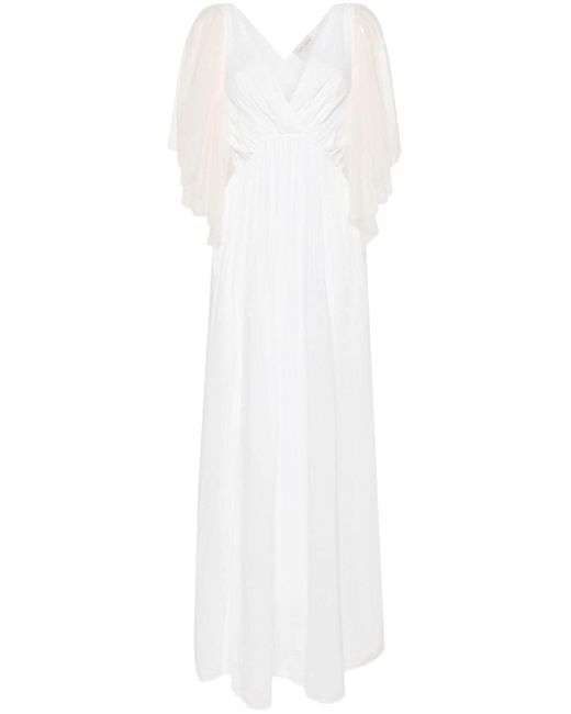 Forte Forte White Tulle-panelled Cotton-silk Dress