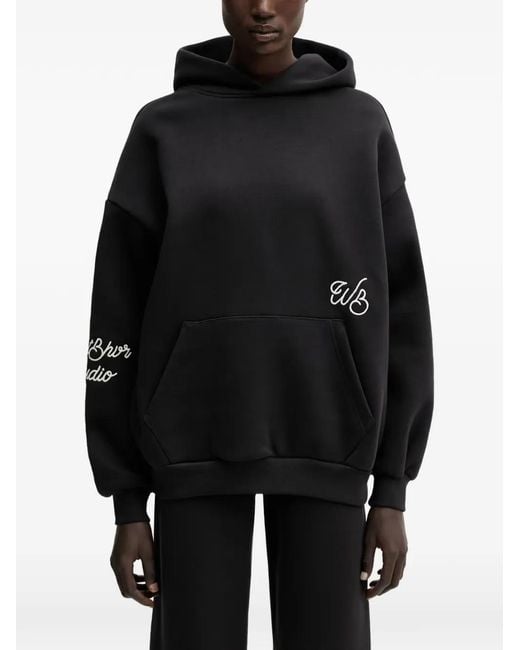 WRSTBHVR Black Gustaf Logo-Embroidered Hoodie