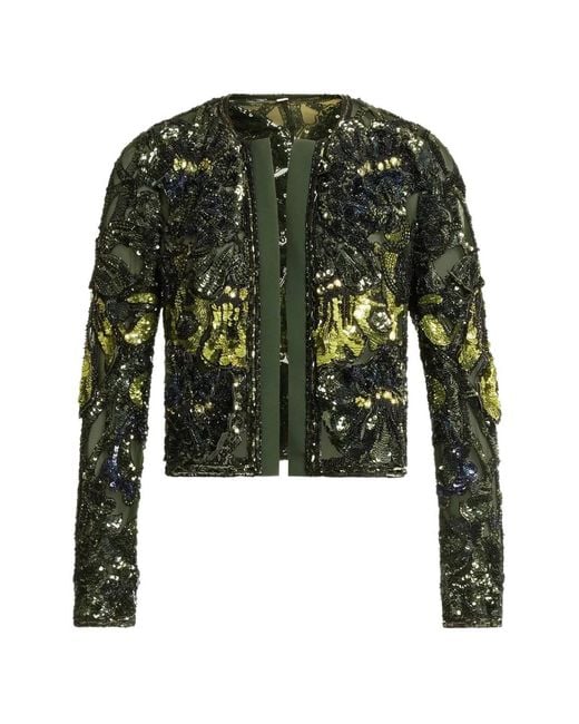 Elie Saab Green Bead-Embroidered Jacket