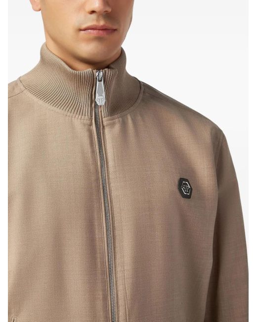 メンズ Philipp Plein ロゴパッチ ジャケット Brown