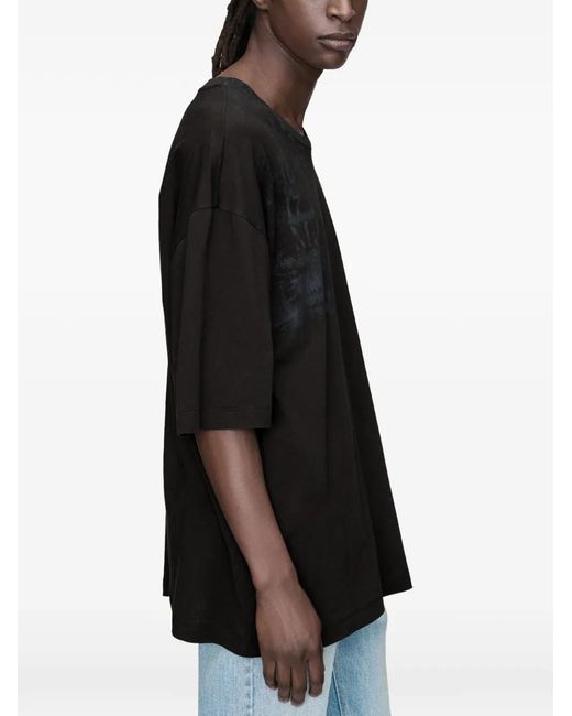 Maison Margiela Black Oversized Cotton T-Shirt for men