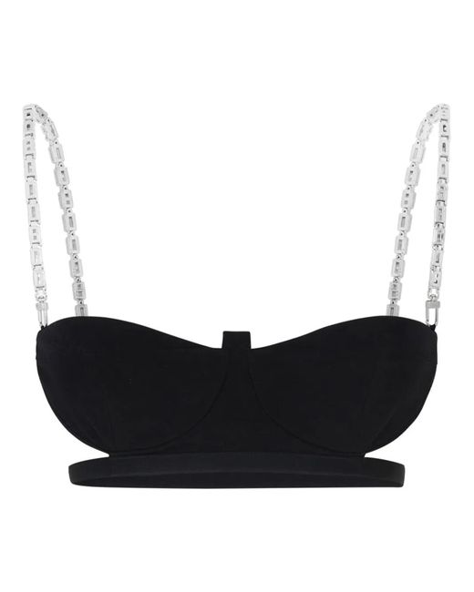 Gcds Black Logo-Chain Bra Top