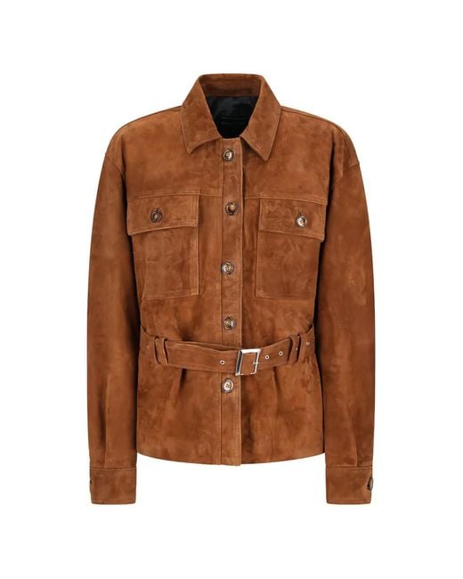 Alessandra Rich Brown Belted Suede Jacket