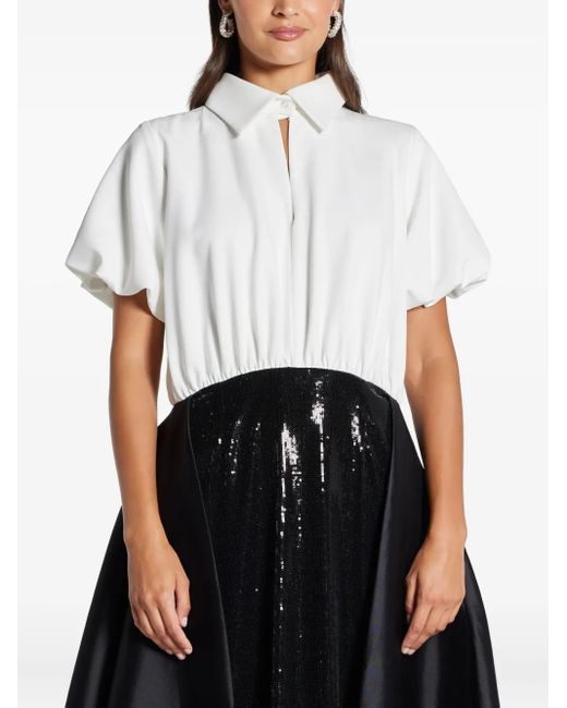 Greta Constantine Black Champneys Sequin-Panel Maxi Dress