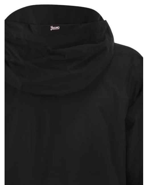 Herno Black A-Shaped Hooded Parka
