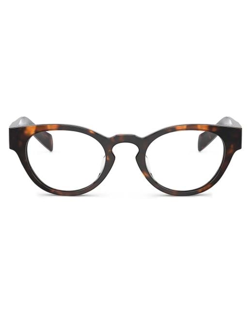 Prada ラウンド眼鏡フレーム Brown