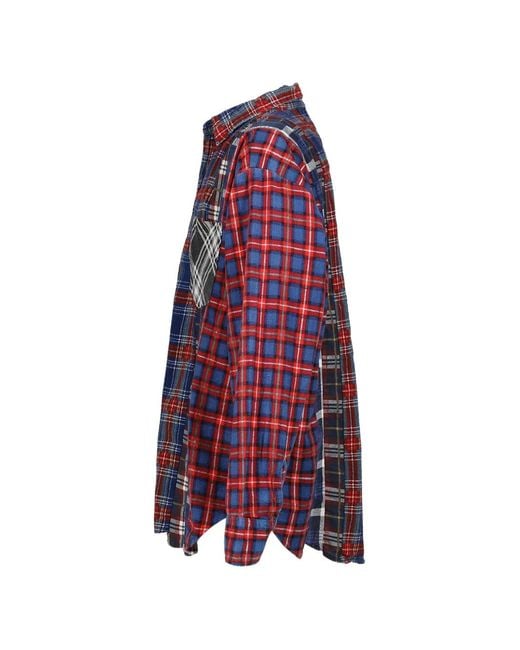 Needles Blue Patchwork Shirt for men