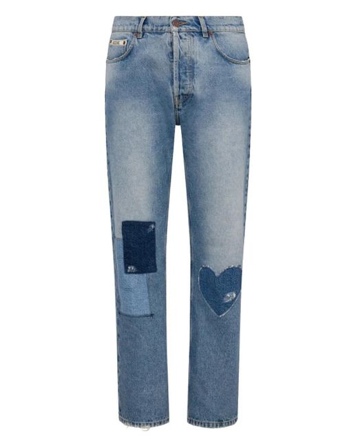 Moschino Jeans Met Patchwork in het Blue voor heren