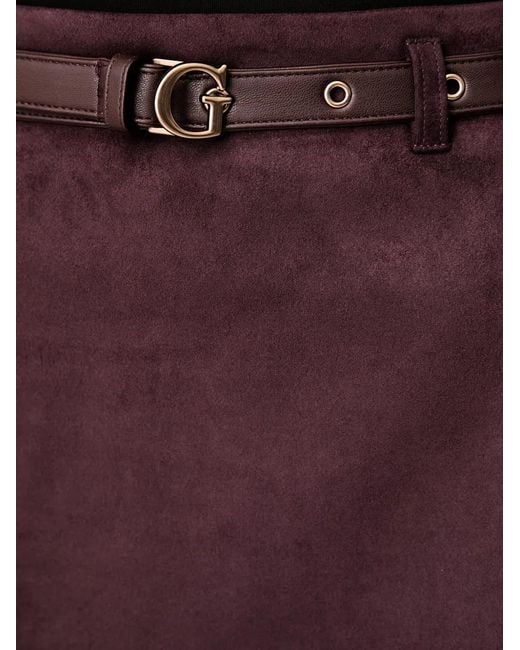 Guess Purple Suede Mini Skirt