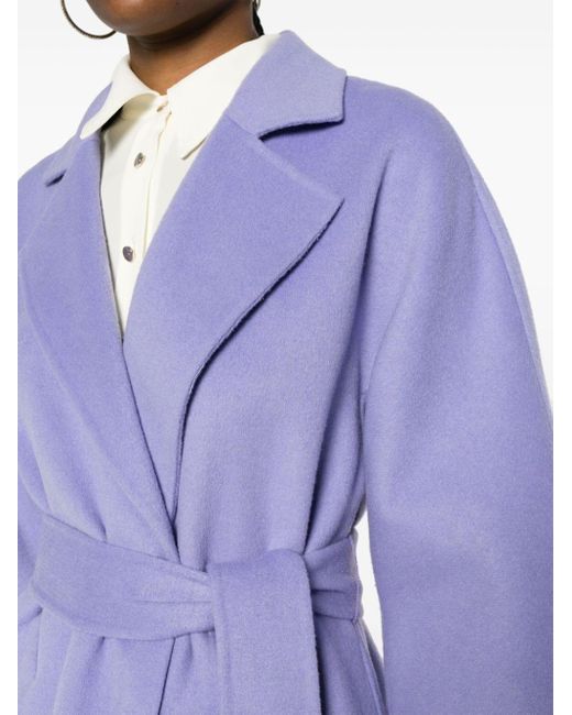 Liu Jo Purple Belted Midi Coat