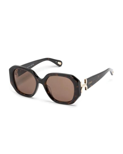 Chloé Natural Marcie Square-Frame Sunglasses