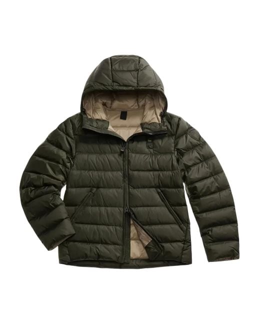 Blauer Green Quilted Hooded Jacket for men