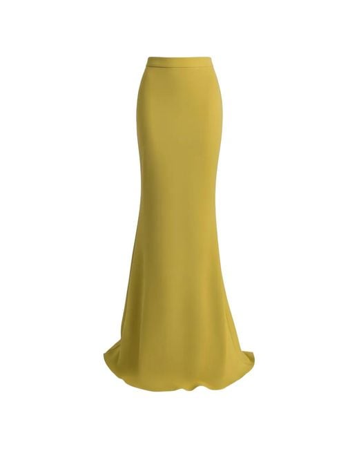 Gemy Maalouf Green High-Waisted Floor-Length Skirt
