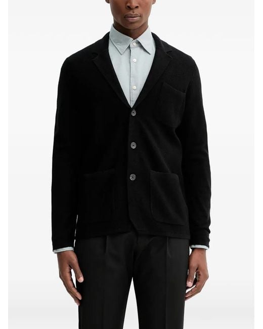 Marc O' Polo Black Notched-Lapels Blazer for men