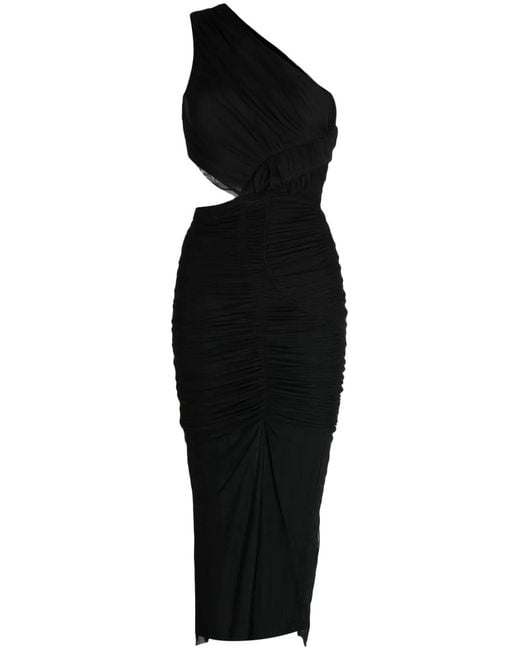 Jonathan Simkhai Black Seraiah Ruched Midi Dress