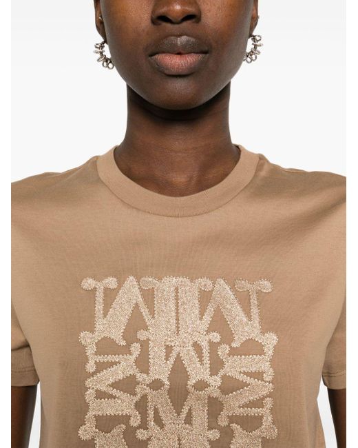 T-shirt Taverna à logo brodé Max Mara en coloris Natural