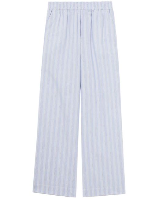 Pantalon ample à rayures Remain en coloris White
