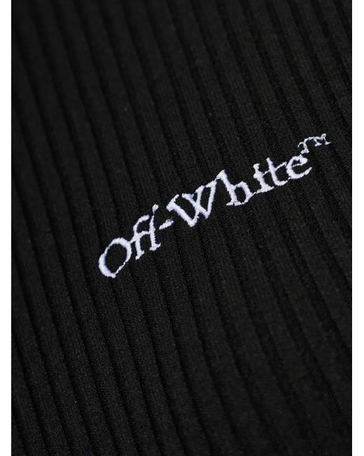 Off-White c/o Virgil Abloh Black Ribbed-Knit Logo-Embroidered Sweater