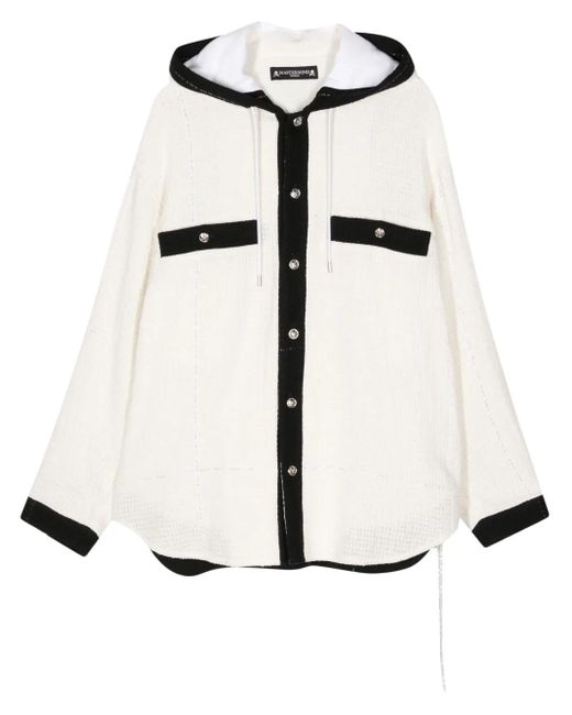 MASTERMIND WORLD White Logo-Embroidered Tweed Jacket for men