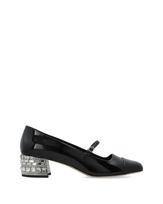 Jimmy Choo Black Elisa Crystal Pumps