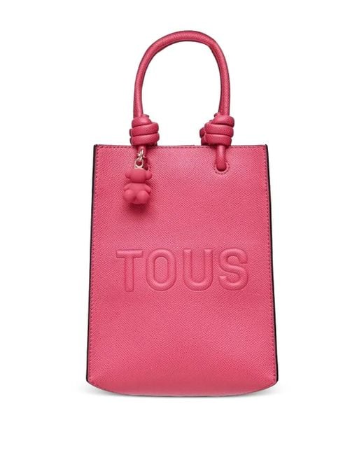 Tous ロゴエンボス ハンドバッグ Pink