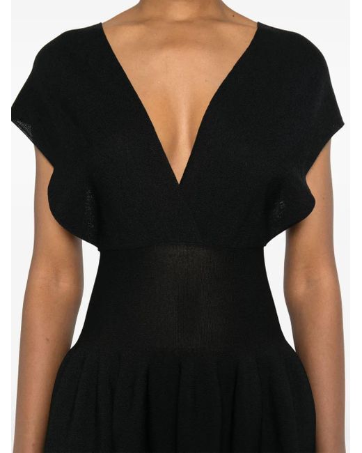 Iceberg Black Logo-Embossed Detail Knitted Dress