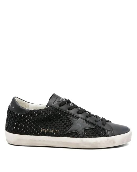 Golden Goose Women's Black Super-Star Beaded Leather Sneakers